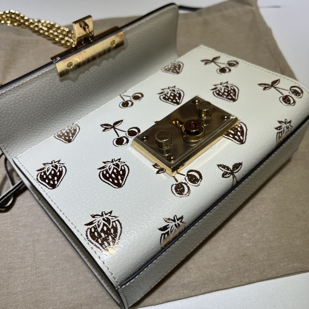 GUCCI古驰Padlock系列浆果印花小号肩背包409487