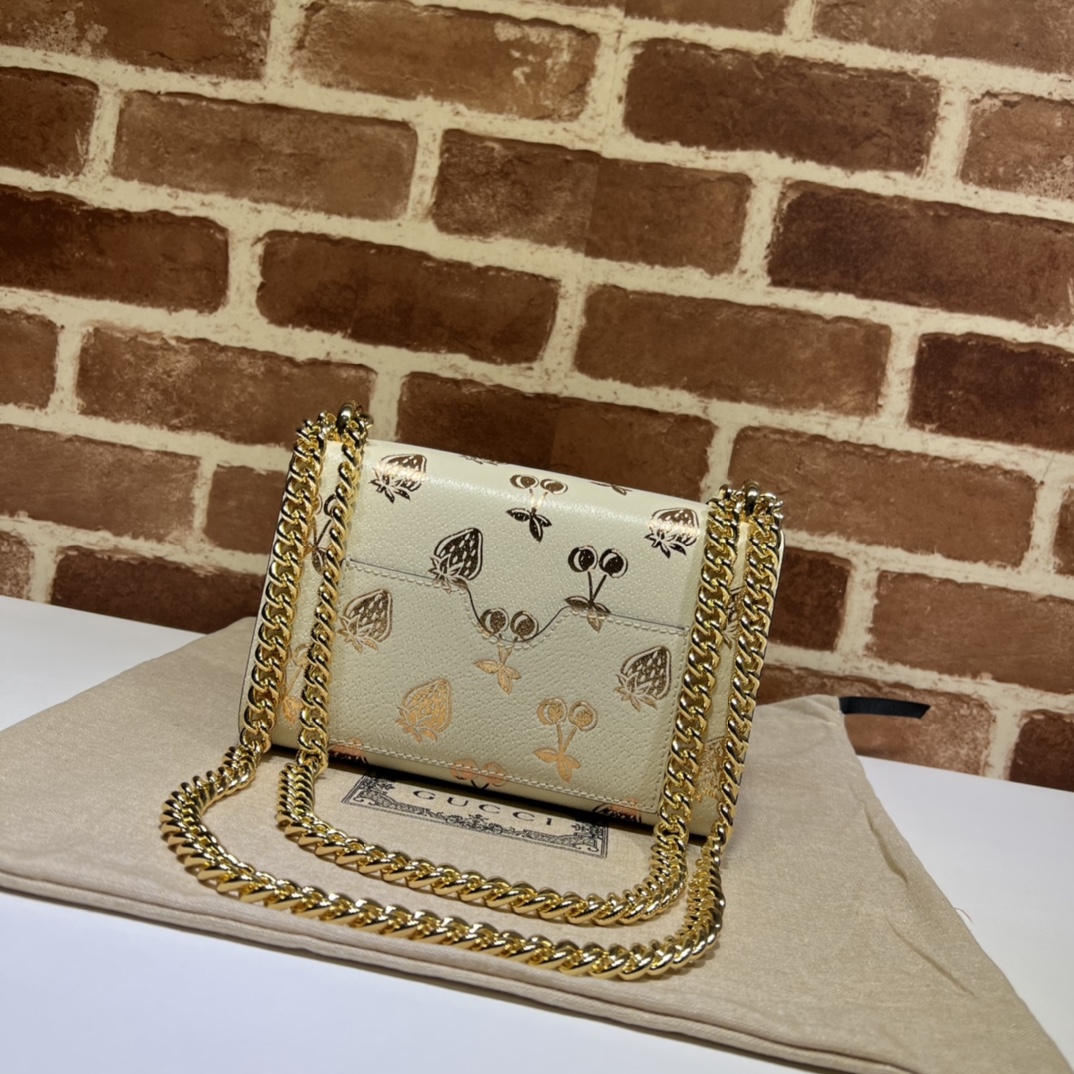 GUCCI古驰Padlock系列浆果印花小号肩背包409487