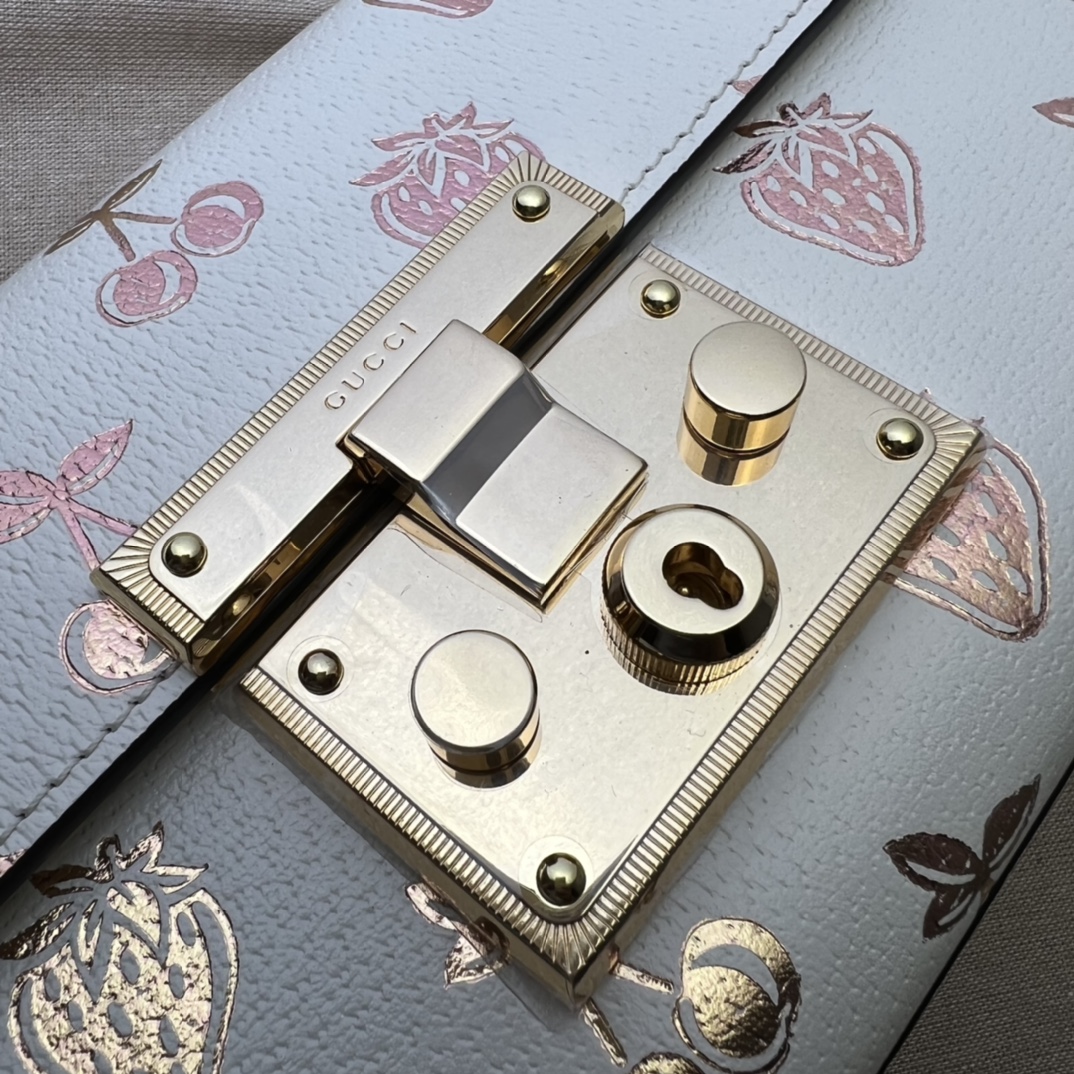 GUCCI古驰Padlock系列浆果印花小号肩背包409487