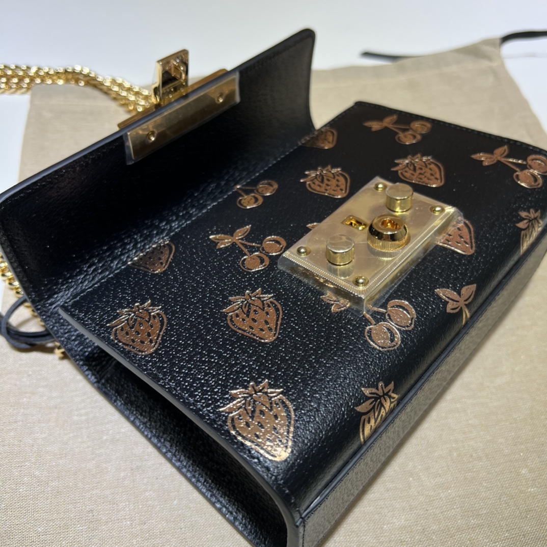 GUCCI古驰Padlock系列浆果印花小号肩背包409487