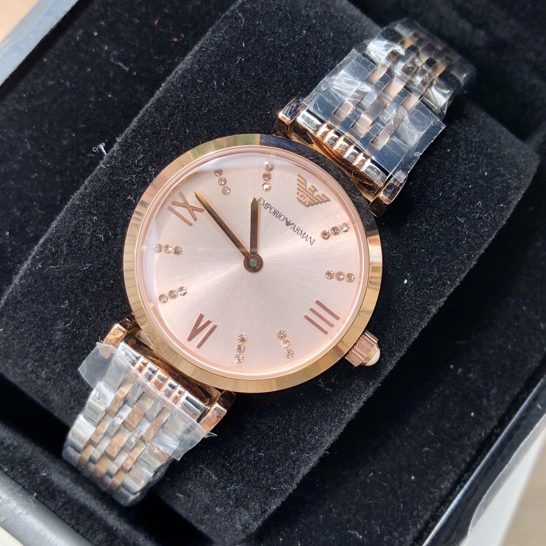 Reloj Armani de cuarzo para mujer, AR11204, la esfera de diamante más hermosa con esfera de nácar, temperamento elegant…