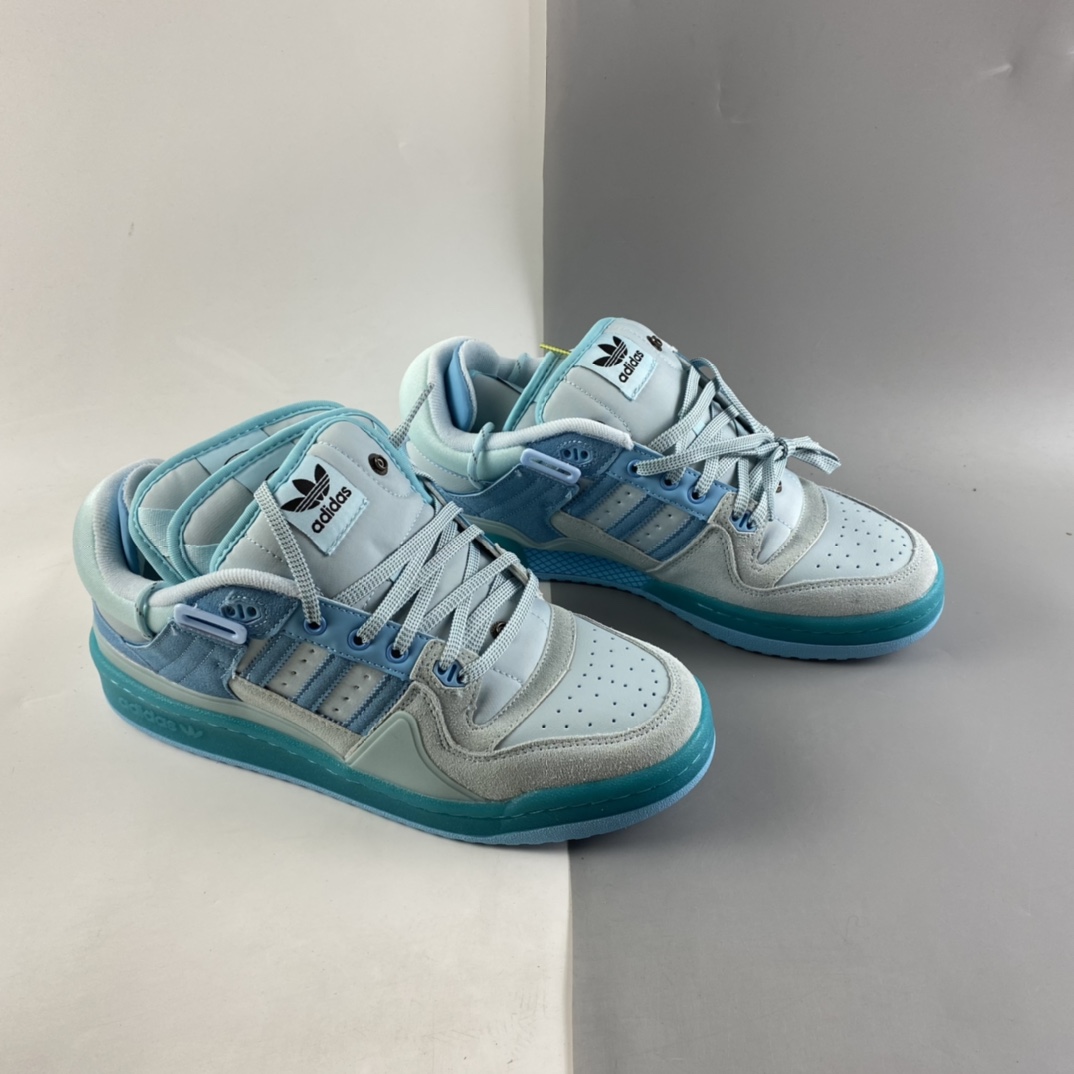 P200  Bad Bunny x Adidas Forum Buckle Low”Tiffany Easter Egg”板鞋 GW0268