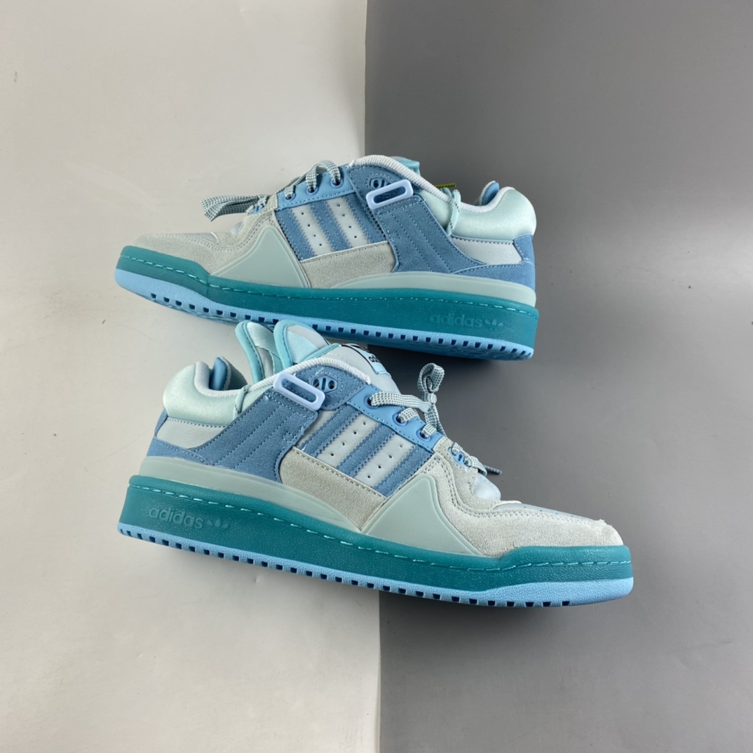P200  Bad Bunny x Adidas Forum Buckle Low”Tiffany Easter Egg”板鞋 GW0268