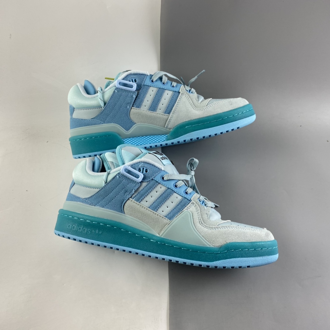 P200  Bad Bunny x Adidas Forum Buckle Low”Tiffany Easter Egg”板鞋 GW0268