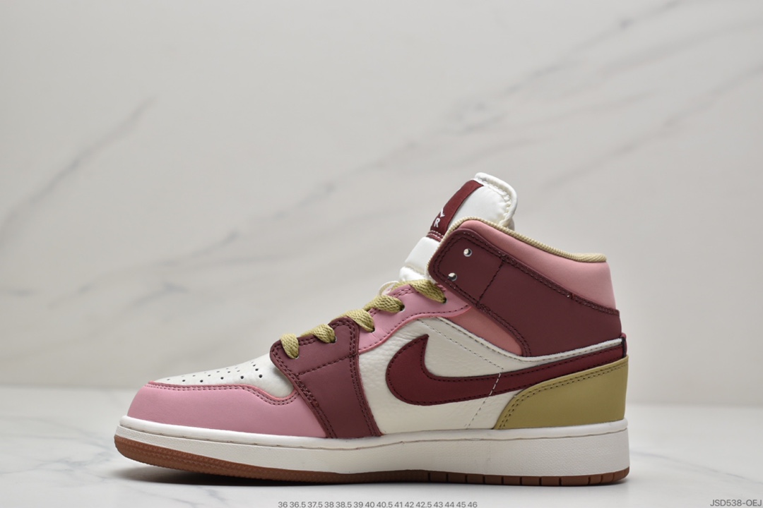 200 Air Jordan 1 Mid ” Neutral  ” 胭脂紫红 DO7440-821