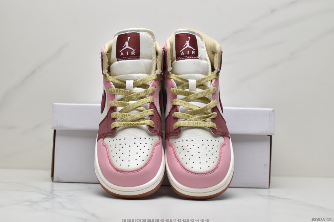 200 Air Jordan 1 Mid ” Neutral  ” 胭脂紫红 DO7440-821