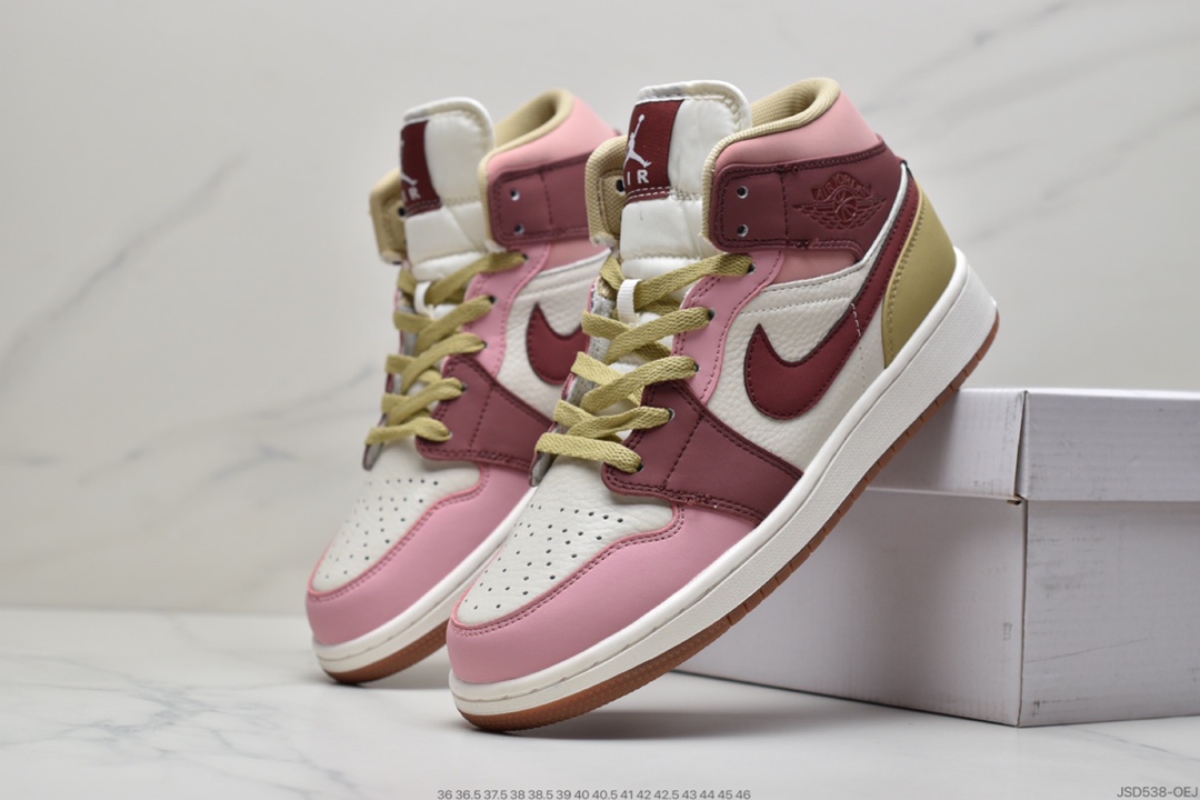 200 Air Jordan 1 Mid ” Neutral  ” 胭脂紫红 DO7440-821