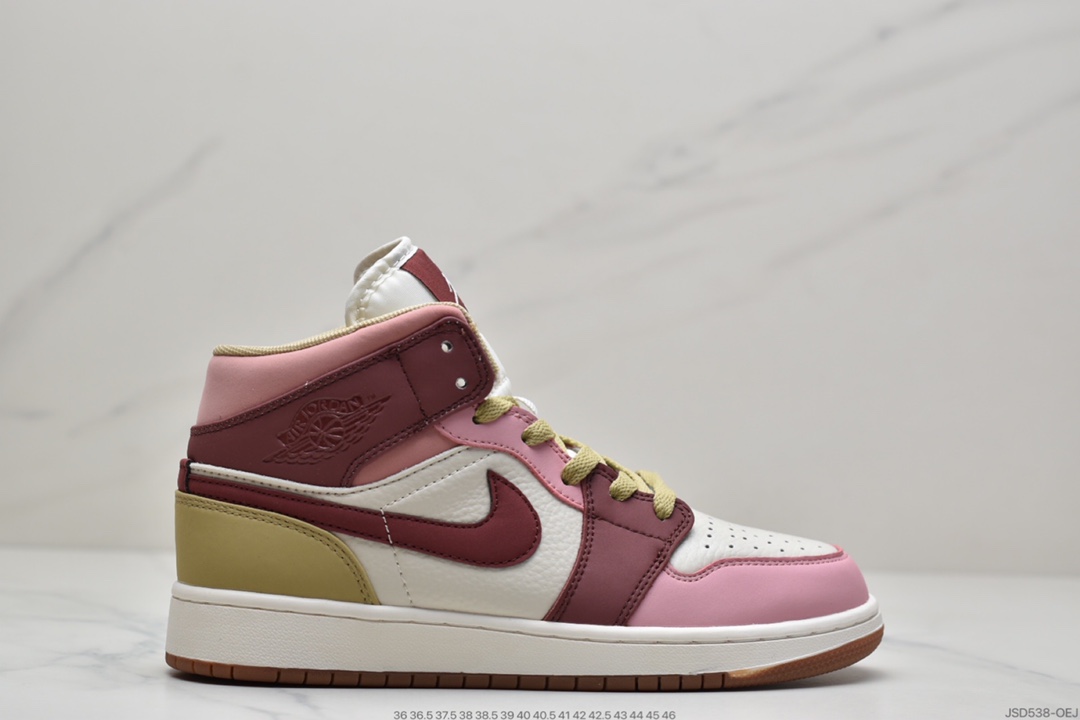 200 Air Jordan 1 Mid ” Neutral  ” 胭脂紫红 DO7440-821