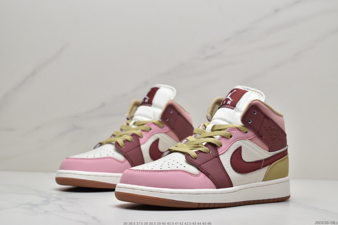 200 Air Jordan 1 Mid ” Neutral  ” 胭脂紫红 DO7440-821