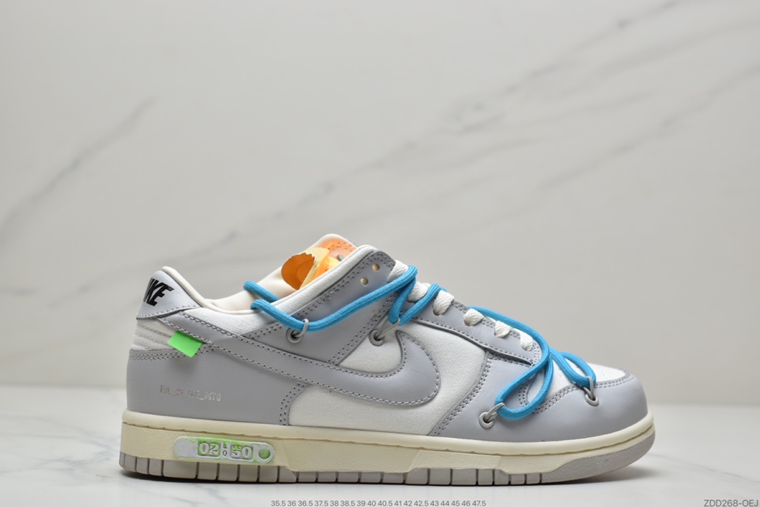 230 耐克Nike OFF-WHITE x Futura x Nike Dunk Low 三方联名黑银白色低帮休闲板鞋DM1602-127