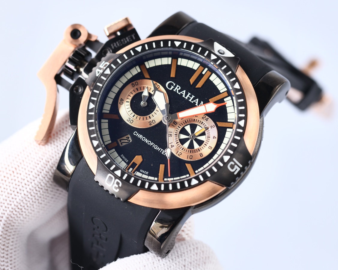 Innovative GRAHAM Greenham Chronofighter Wristwatch: Time Schedule with Sharp Design - 图片 5