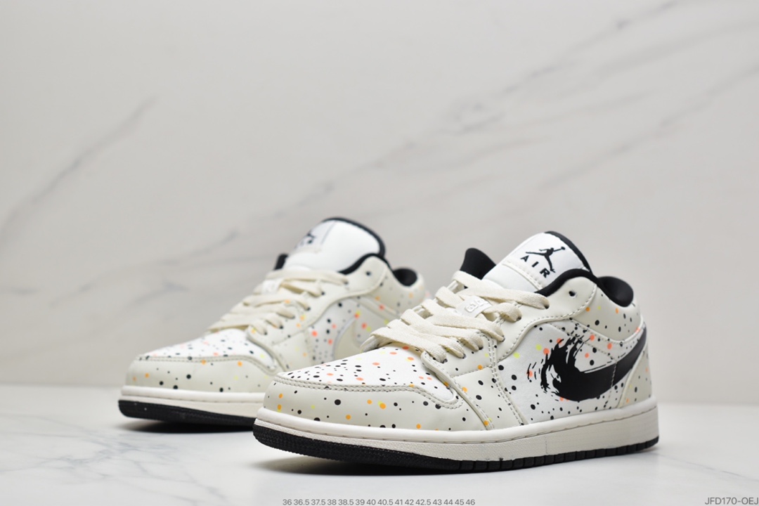 170 Air Jordan 1 Low 米白黑 泼墨无原鞋不开发DM3528-100