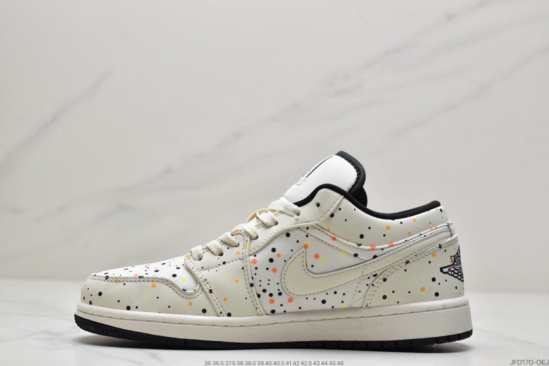 170 Air Jordan 1 Low 米白黑 泼墨无原鞋不开发DM3528-100
