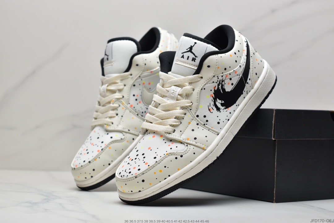 170 Air Jordan 1 Low 米白黑 泼墨无原鞋不开发DM3528-100