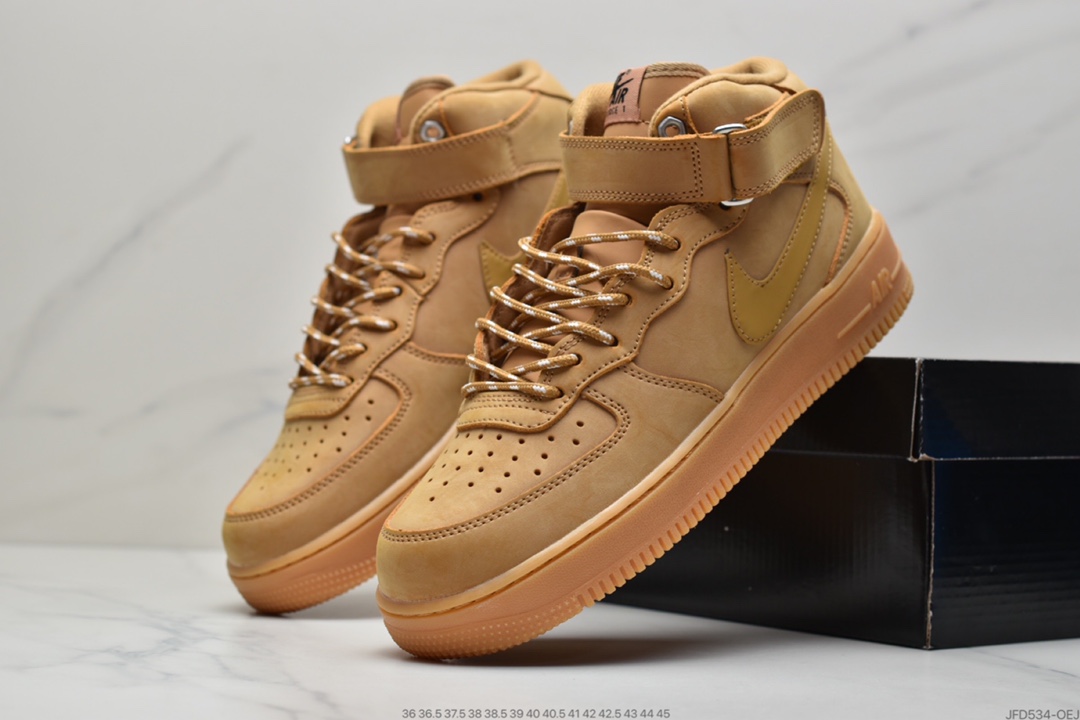 170 NIKE Air Force 1 ’07 Mid”Wheat/Flax”空军一号经典中帮百搭休闲运动板鞋DJ9158-200
