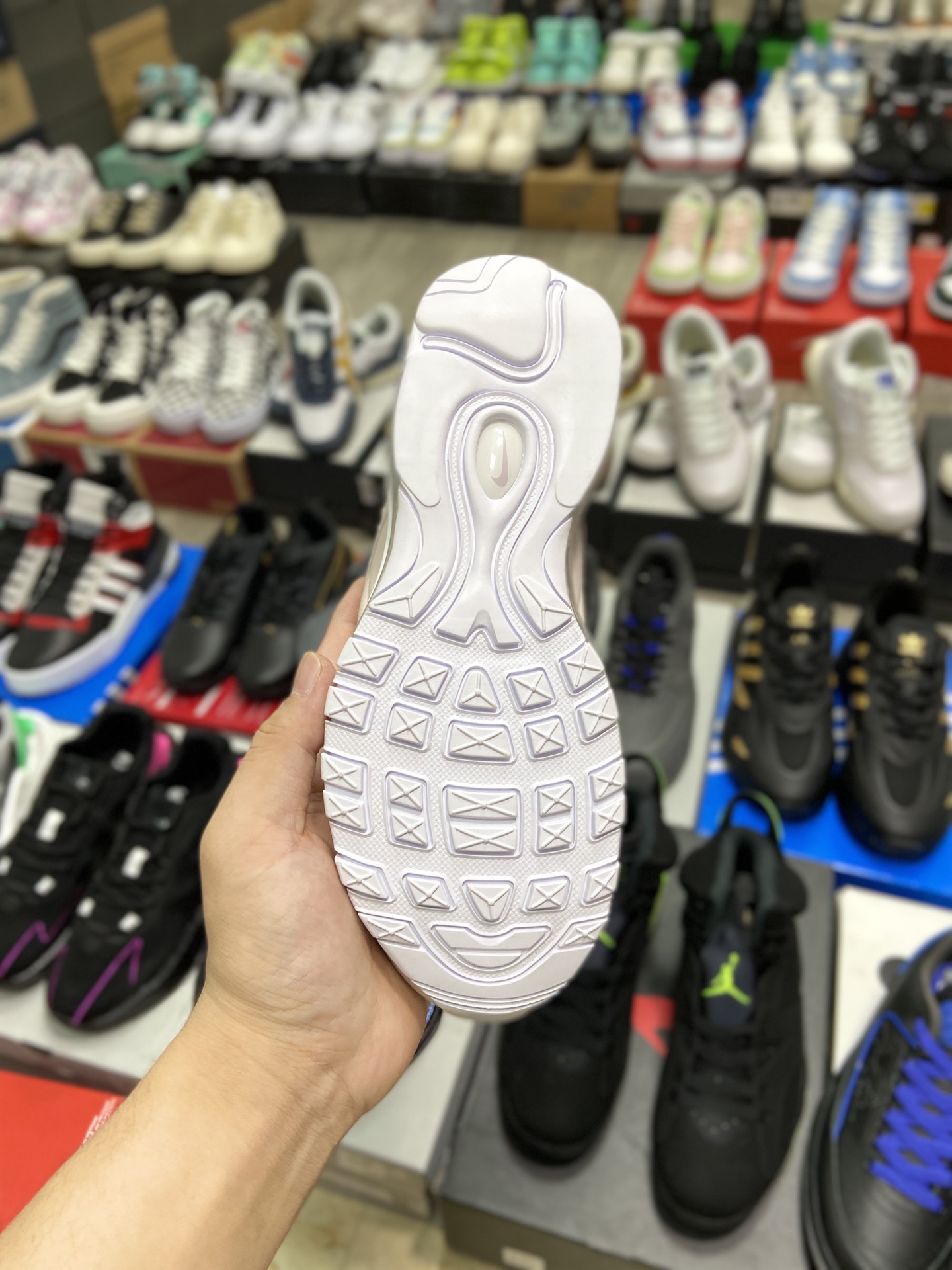 Nike Air Max 97 LX ”Woven” Cream White Women's Half Palm Air Cushion Casual Sneakers DC4144-500