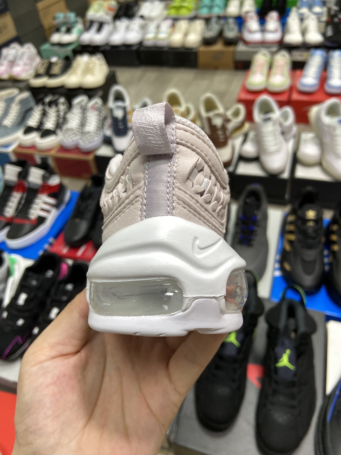 Nike Air Max 97 LX ”Woven” Cream White Women's Half Palm Air Cushion Casual Sneakers DC4144-500