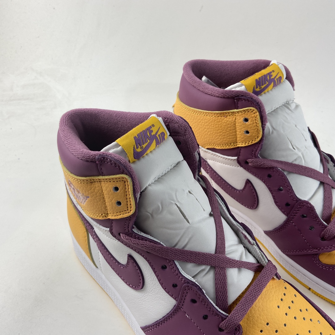P280  Air Jordan 1 High AJ1 乔1白紫黄拼色 高帮篮球鞋 555088-706