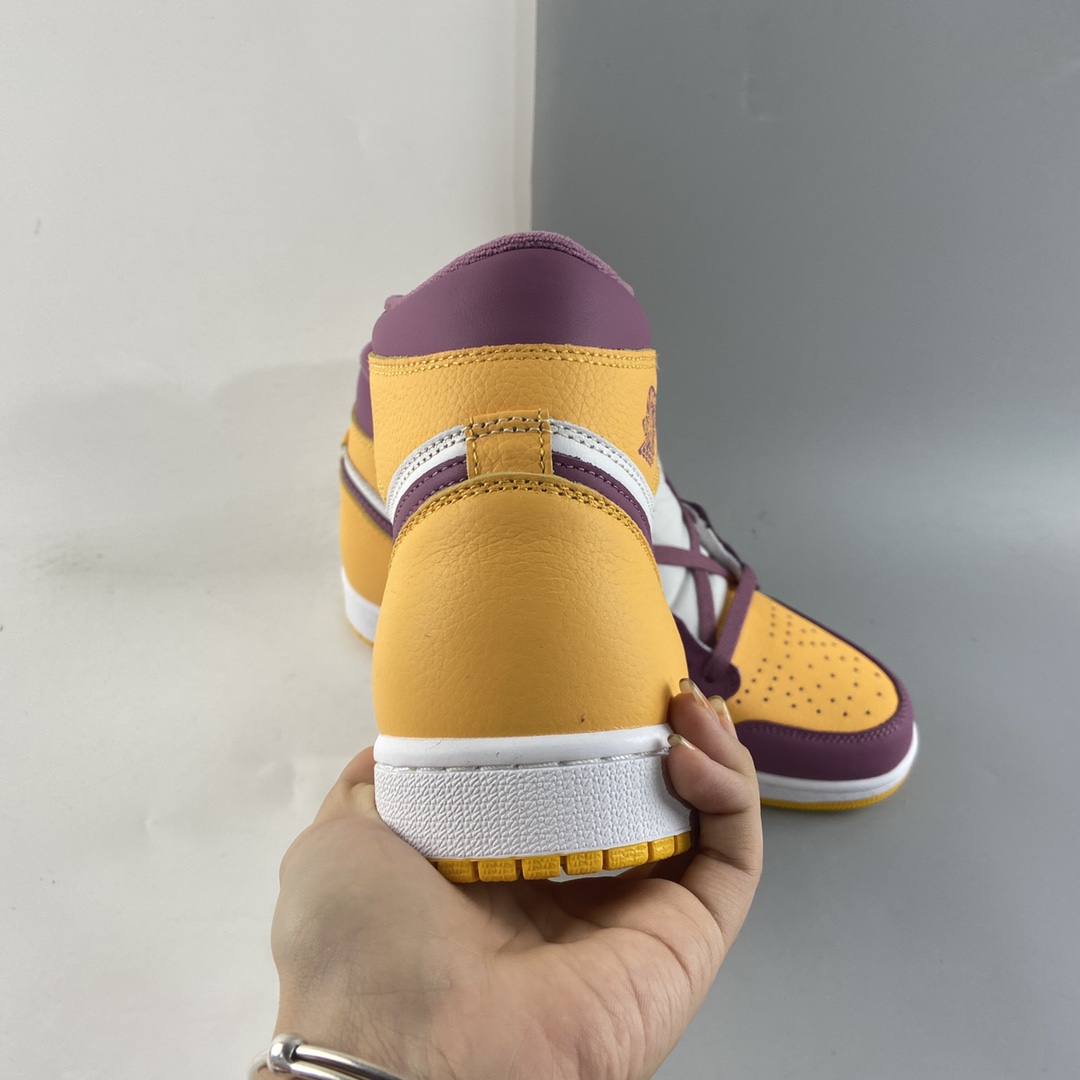 P280  Air Jordan 1 High AJ1 乔1白紫黄拼色 高帮篮球鞋 555088-706