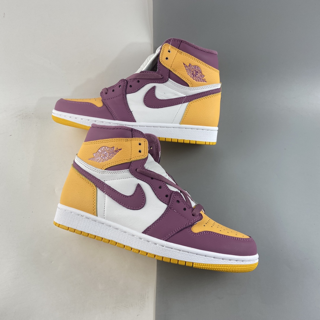 P280  Air Jordan 1 High AJ1 乔1白紫黄拼色 高帮篮球鞋 555088-706