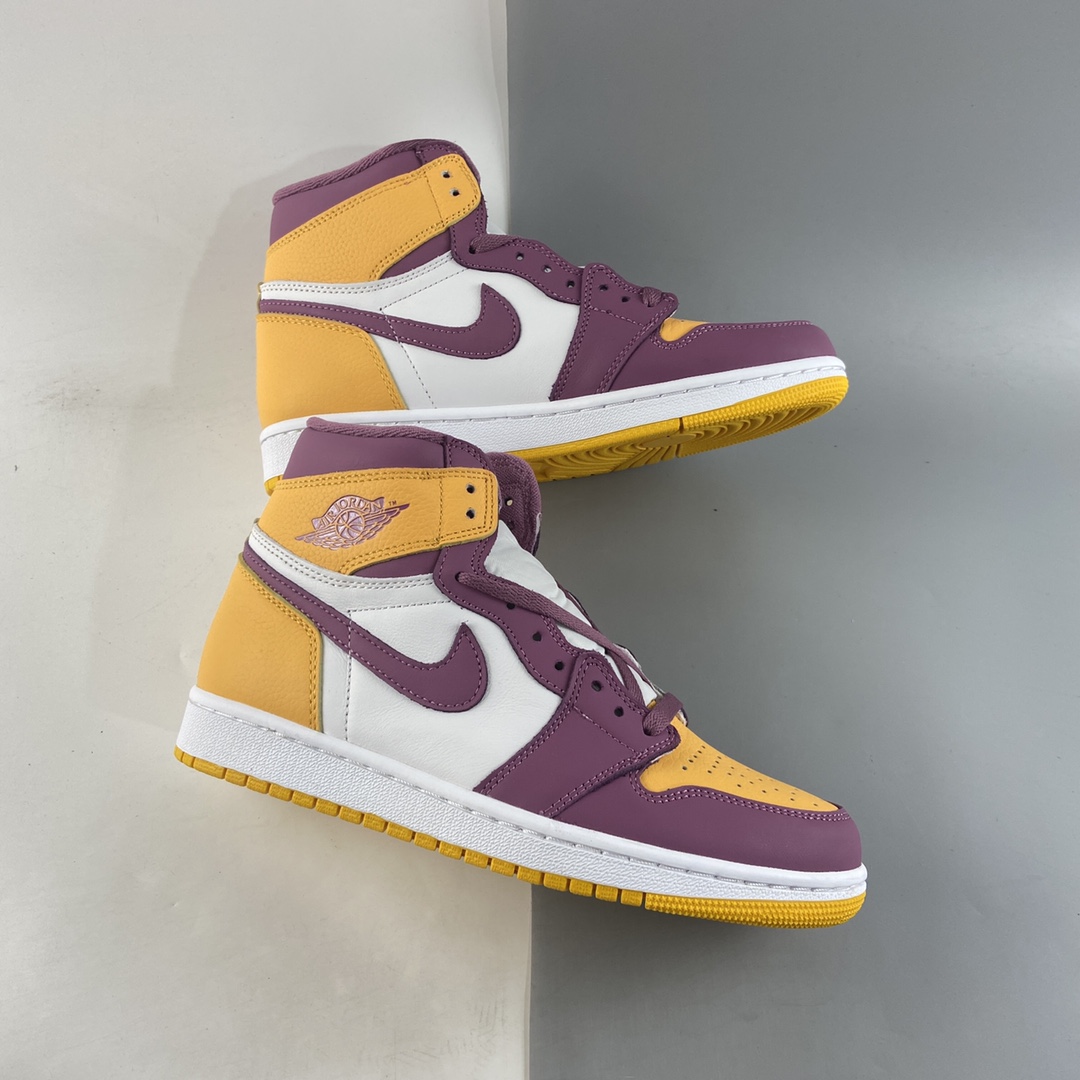 P280  Air Jordan 1 High AJ1 乔1白紫黄拼色 高帮篮球鞋 555088-706