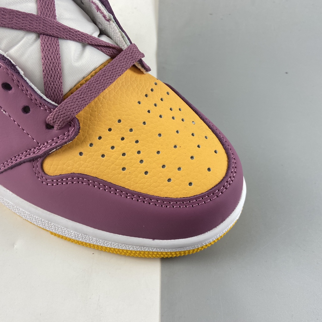 P280  Air Jordan 1 High AJ1 乔1白紫黄拼色 高帮篮球鞋 555088-706