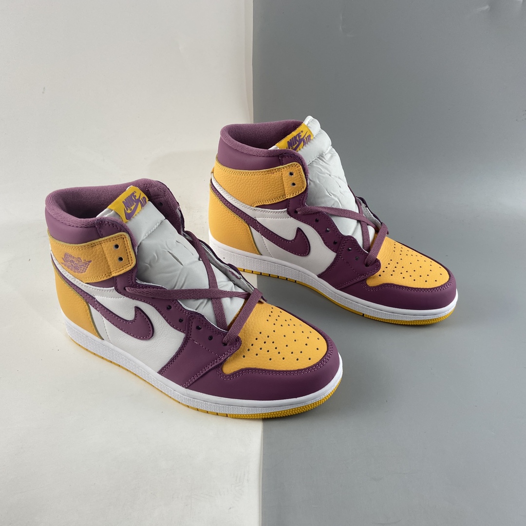 P280  Air Jordan 1 High AJ1 乔1白紫黄拼色 高帮篮球鞋 555088-706
