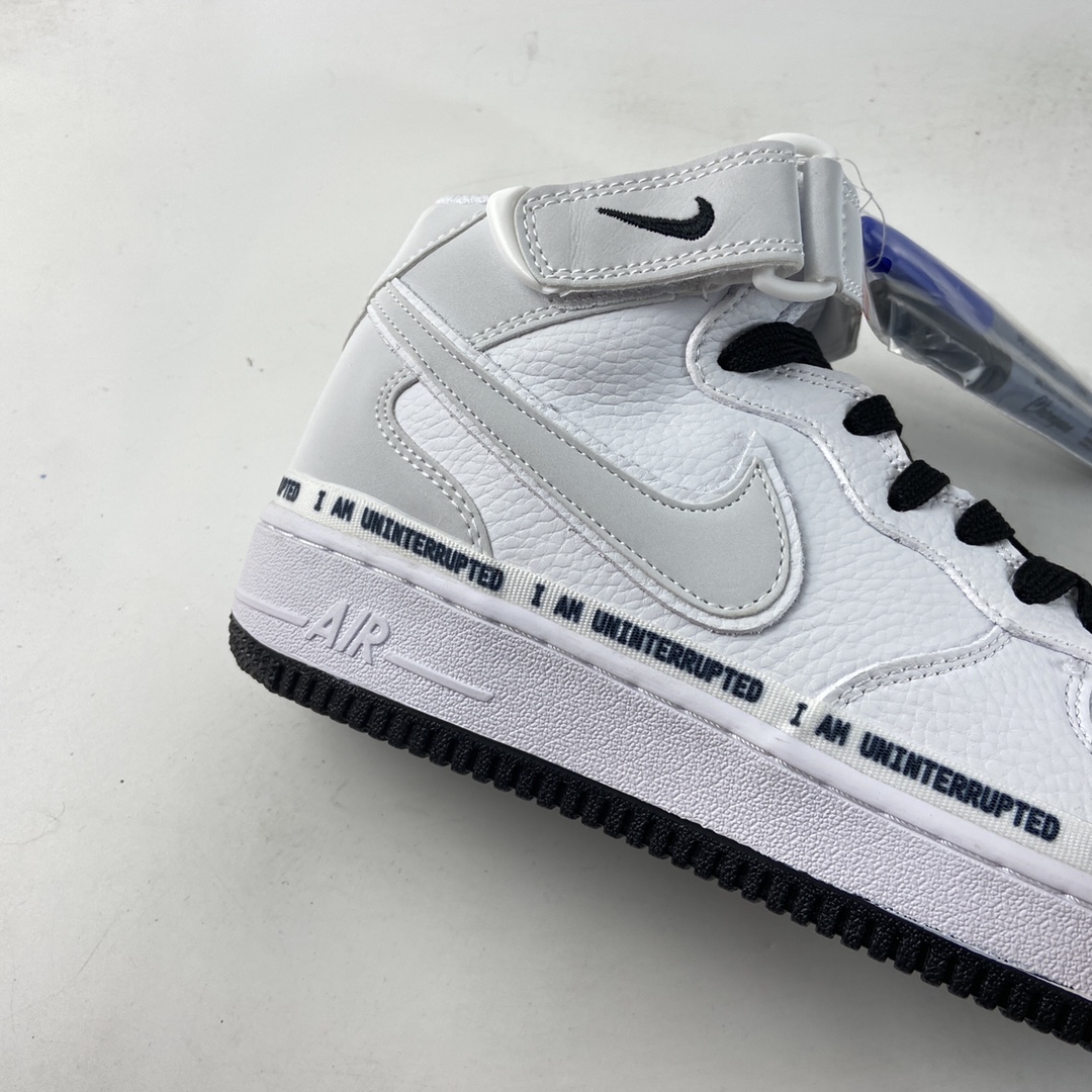 P260  NIKE Air Force 1’07 Mid x Uniterrupted 涂鸦詹姆斯联名同款3M反光中帮休闲运动板鞋 BC2306-460