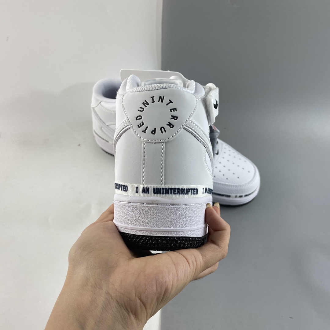 P260  NIKE Air Force 1’07 Mid x Uniterrupted 涂鸦詹姆斯联名同款3M反光中帮休闲运动板鞋 BC2306-460