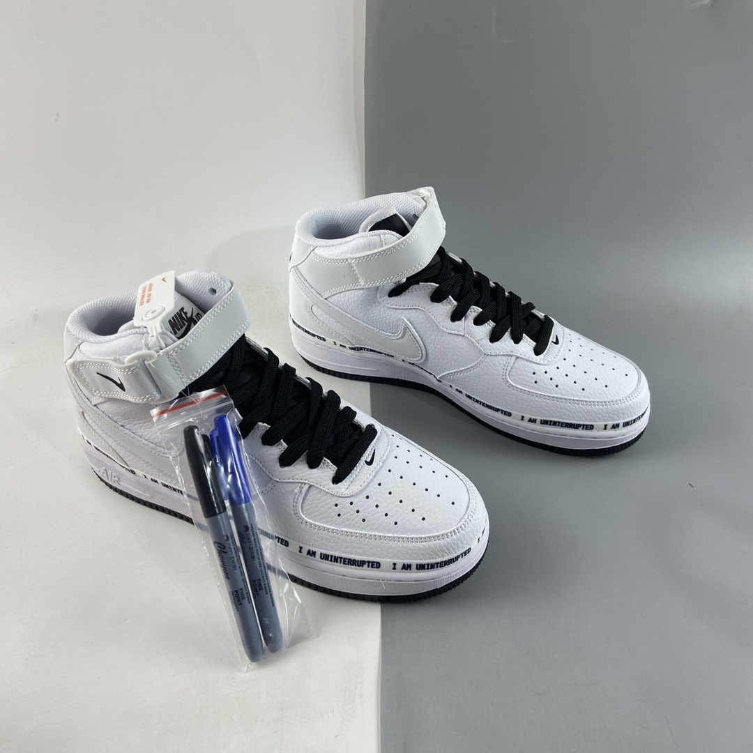 P260  NIKE Air Force 1’07 Mid x Uniterrupted 涂鸦詹姆斯联名同款3M反光中帮休闲运动板鞋 BC2306-460