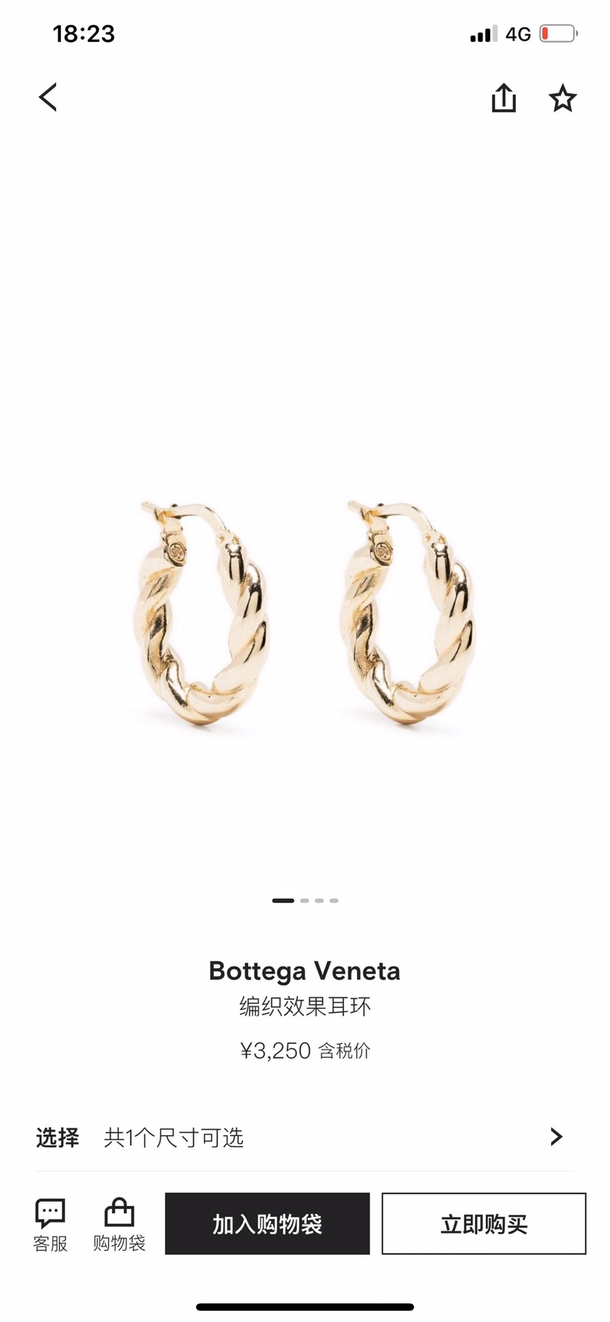 보테가베네타 귀걸이 65328 Bottega Veneta Earrings