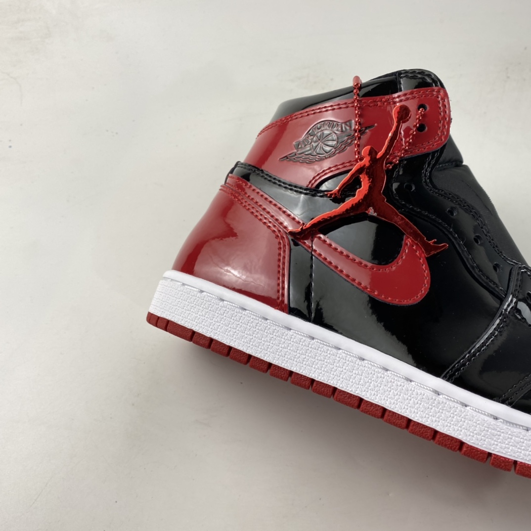 P400  Air Jordan 1 High OG ”Bred Patent” AJ1 乔1漆皮黑红575441-063