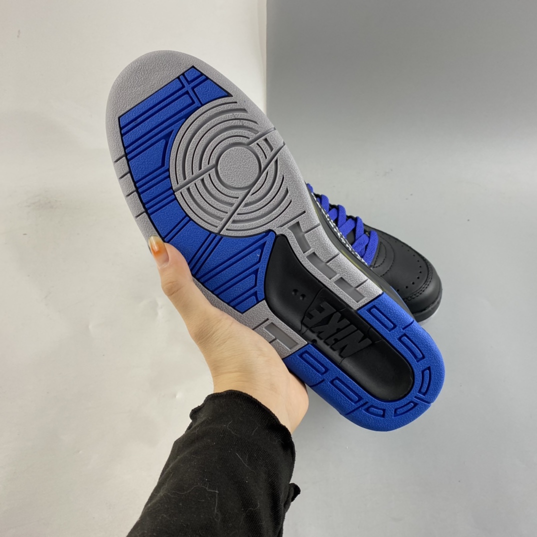 P440  Off-White x Air Jordan 2 Low 黑蓝AJ2乔2 OW联名款DJ4375-004