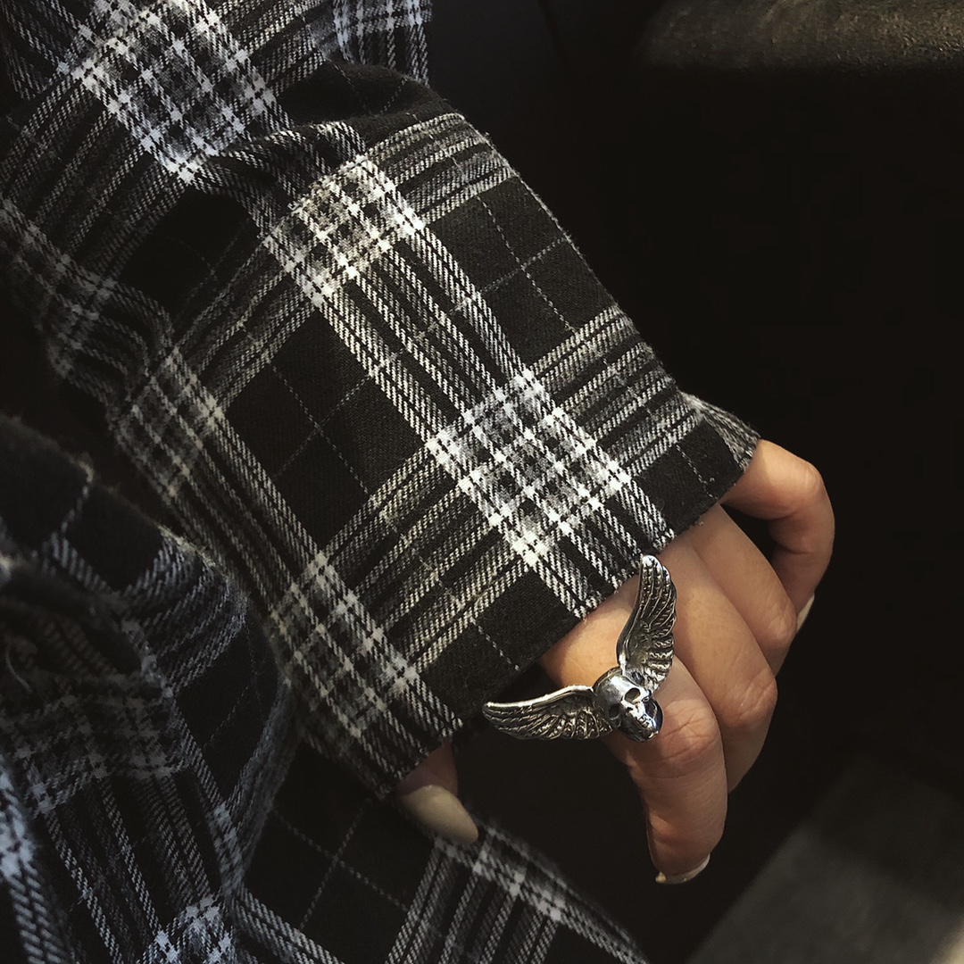 Chrome Hearts 𝐜𝐡𝐫𝐨𝐦𝐞 𝐡𝐞𝐚𝐭𝐬 克罗心天使骷髅戒指