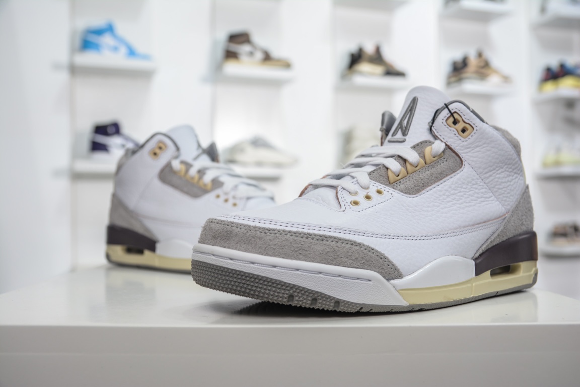 480 【独家优势】 全新G版出货 A Ma Maniére x Air Jordan 3 ”Medium Grey”反毛皮 DH3434-110