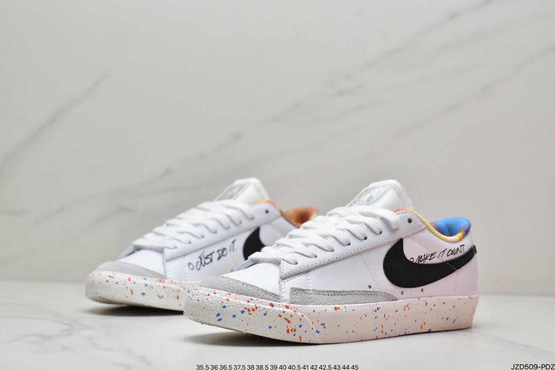 140 Nike Blazer Low采用白色皮革鞋面鞋身两侧饰有黑色Swoosh标志 DJ4279-101-莆田鞋,莆田鞋货源,高仿鞋,高仿鞋货源,安福档口,莆田高仿鞋,莆田鞋批发,高仿鞋批发,莆田高仿运动鞋,高仿运动鞋,莆田运动鞋 140 Nike Blazer Low采用白色皮革鞋面鞋身两侧饰有黑色Swoosh标志 DJ4279-101
