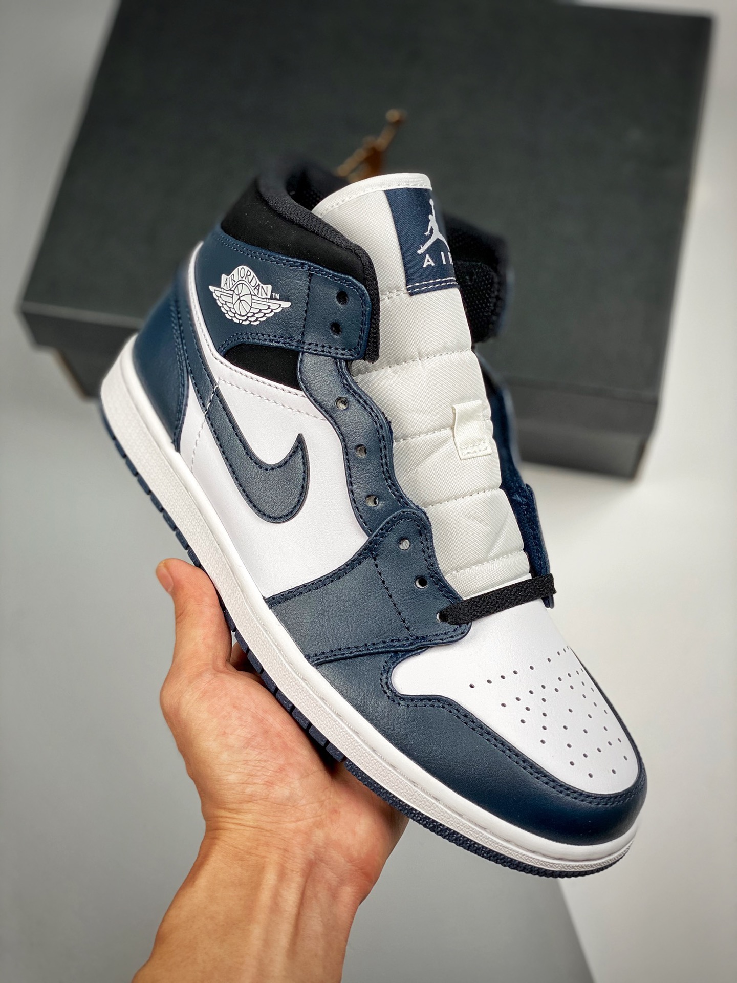 Versión de Verificación Air Jordan 1 Mid Obsidiana, el Mejor Mid en Venta, Calidad de Techo! Única Versión Correcta en …