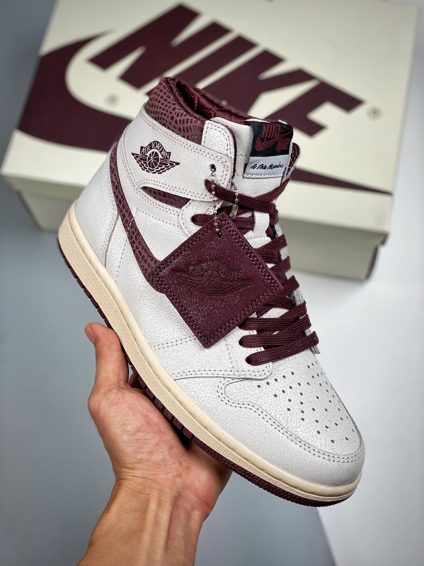 Air Jordan 1 Retro High OG Blanco y Marrón Original de Fábrica Pura, el Techo de Calidad en el Mismo Rango de Precios, …