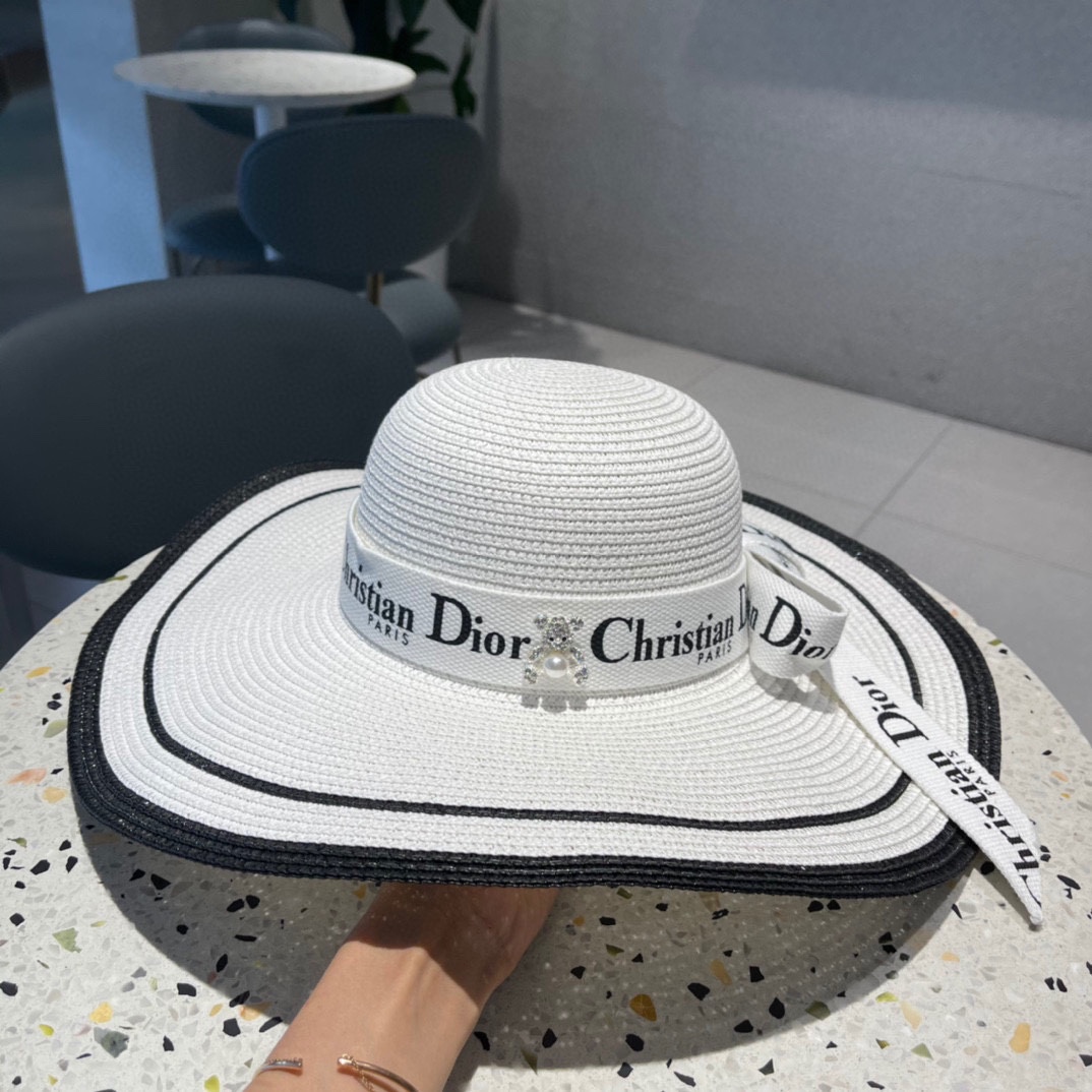 【Dior迪奥】软草草编草帽盆帽礼帽🤩细节控，很时尚，百搭单品～出街首选，新款帽型超美腻