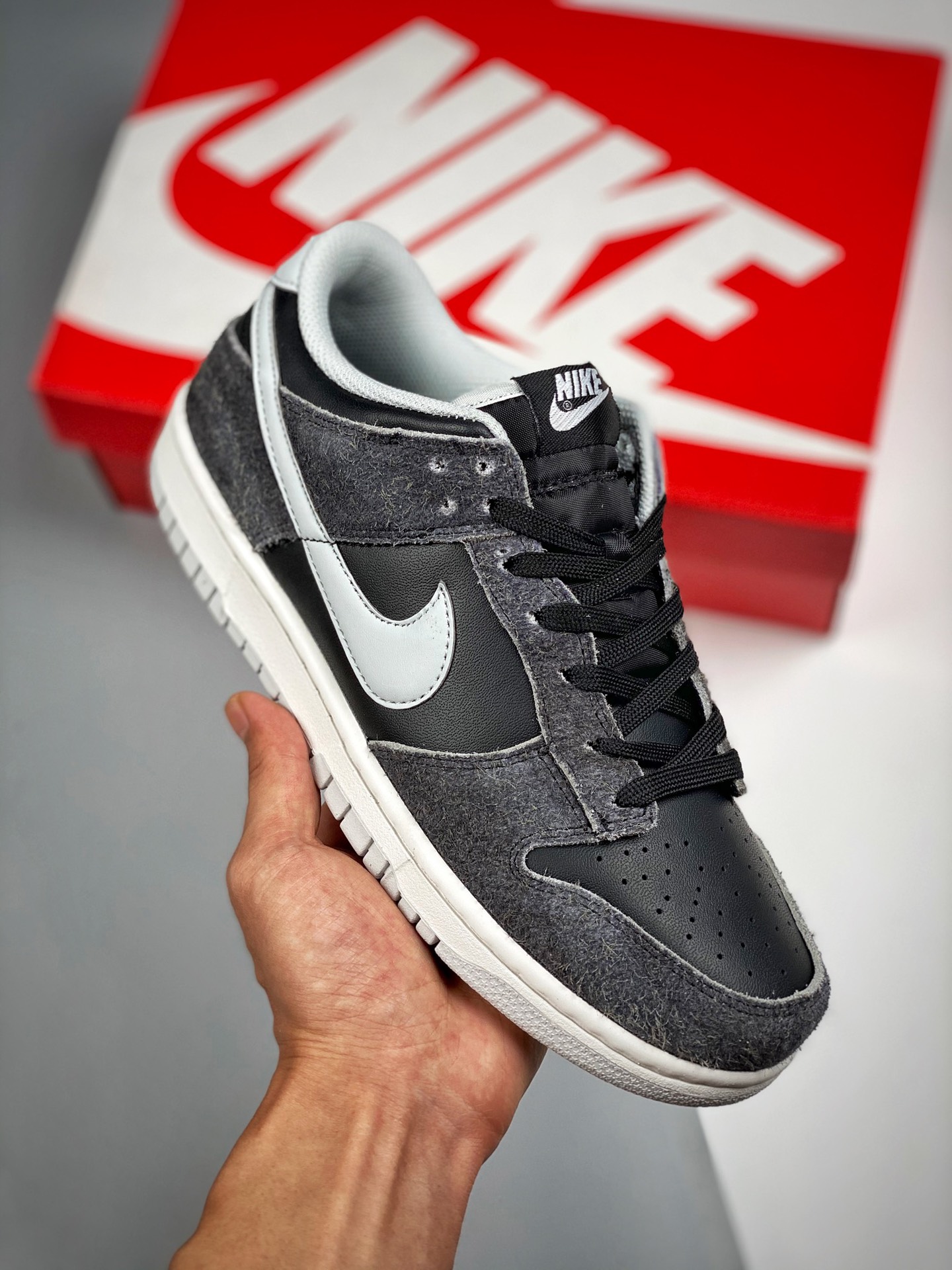 NK Dunk LOW Pro gris ahumado, patrón de cebra. Material original de primera capa, diseño exclusivo procesado por destil…