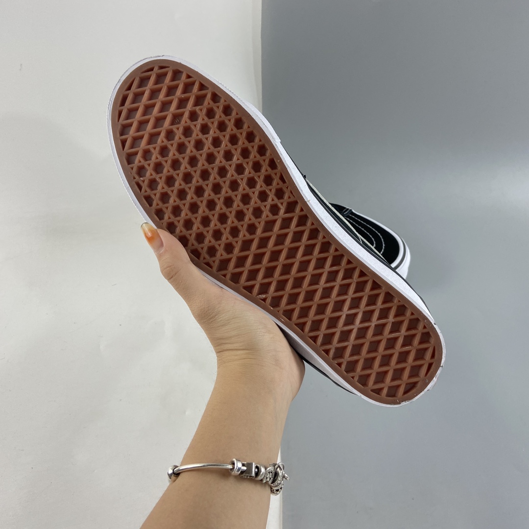 P160   VANS Sk8-Mid Pro范斯中帮黑色白条加绒专业板鞋 VN0A347UY28