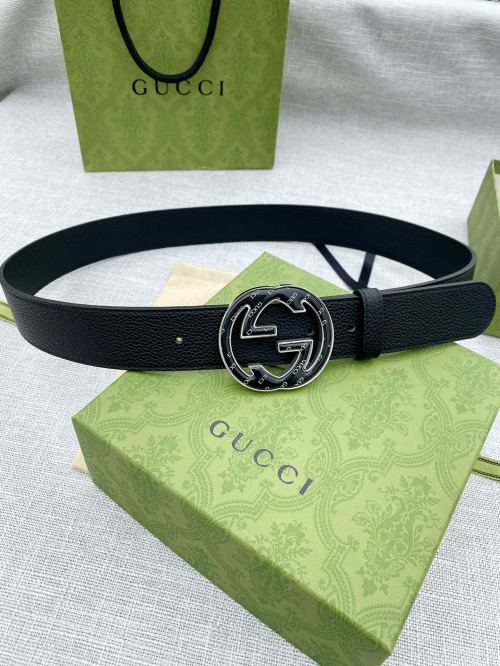 Gucci Marmont Leather Belt with Double G Buckle, Black, 3.8cm Width 1 Gucci Marmont Leather Belt with Double G Buckle, Black, 3.8cm Width