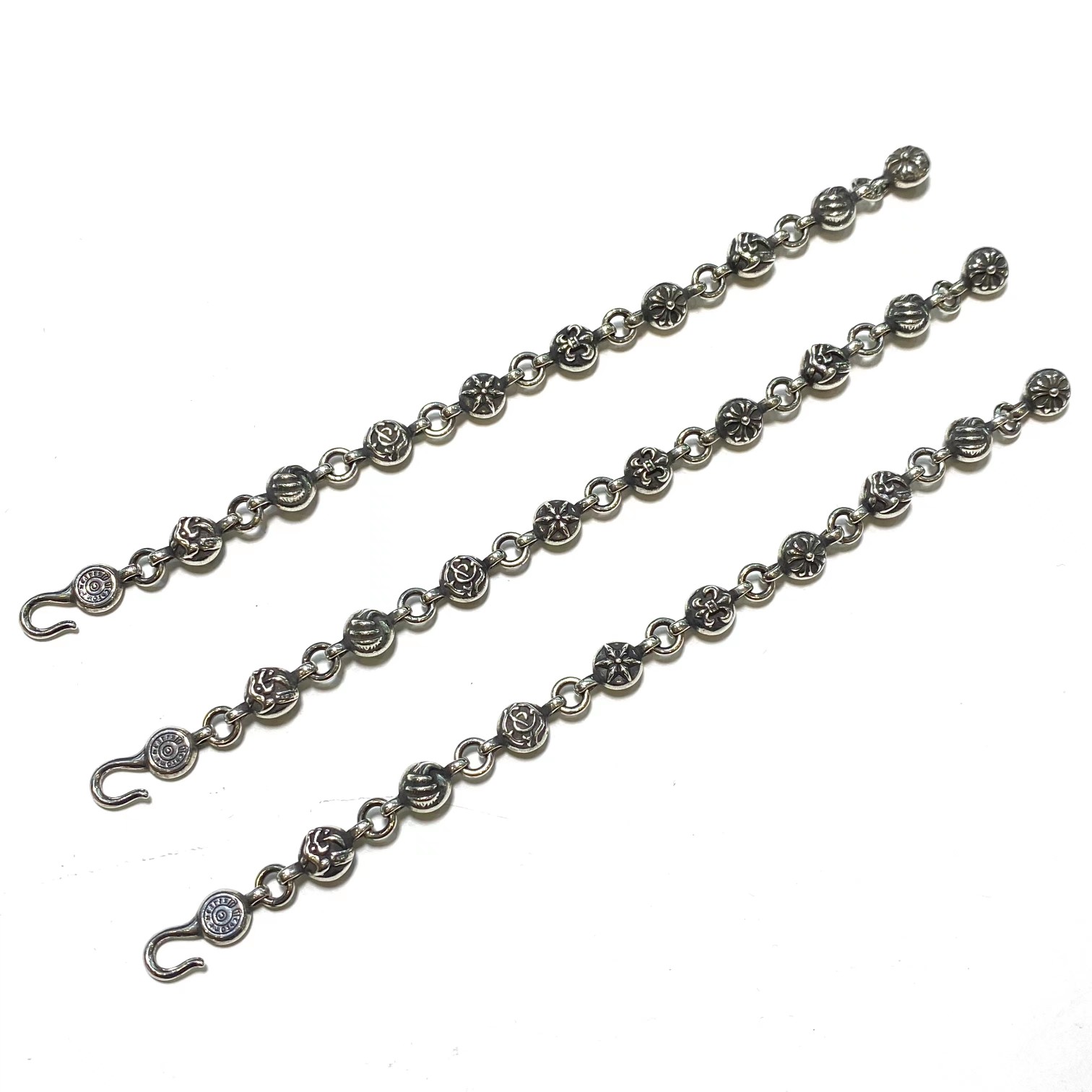 Chrome Hearts 新品上架𝐂𝐡𝐫𝐨𝐦𝐞 𝐡𝐞𝐚𝐫𝐭𝐬 克罗心六元素花珠手链