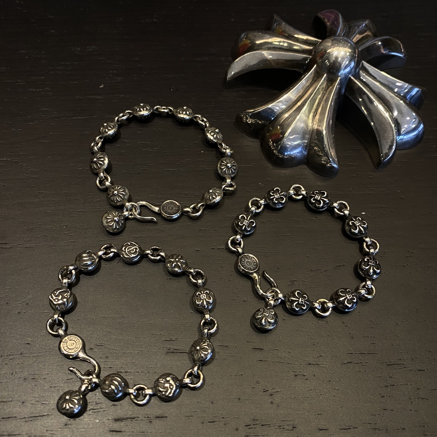 Chrome Hearts 新品上架𝐂𝐡𝐫𝐨𝐦𝐞 𝐡𝐞𝐚𝐫𝐭𝐬 克罗心六元素花珠手链