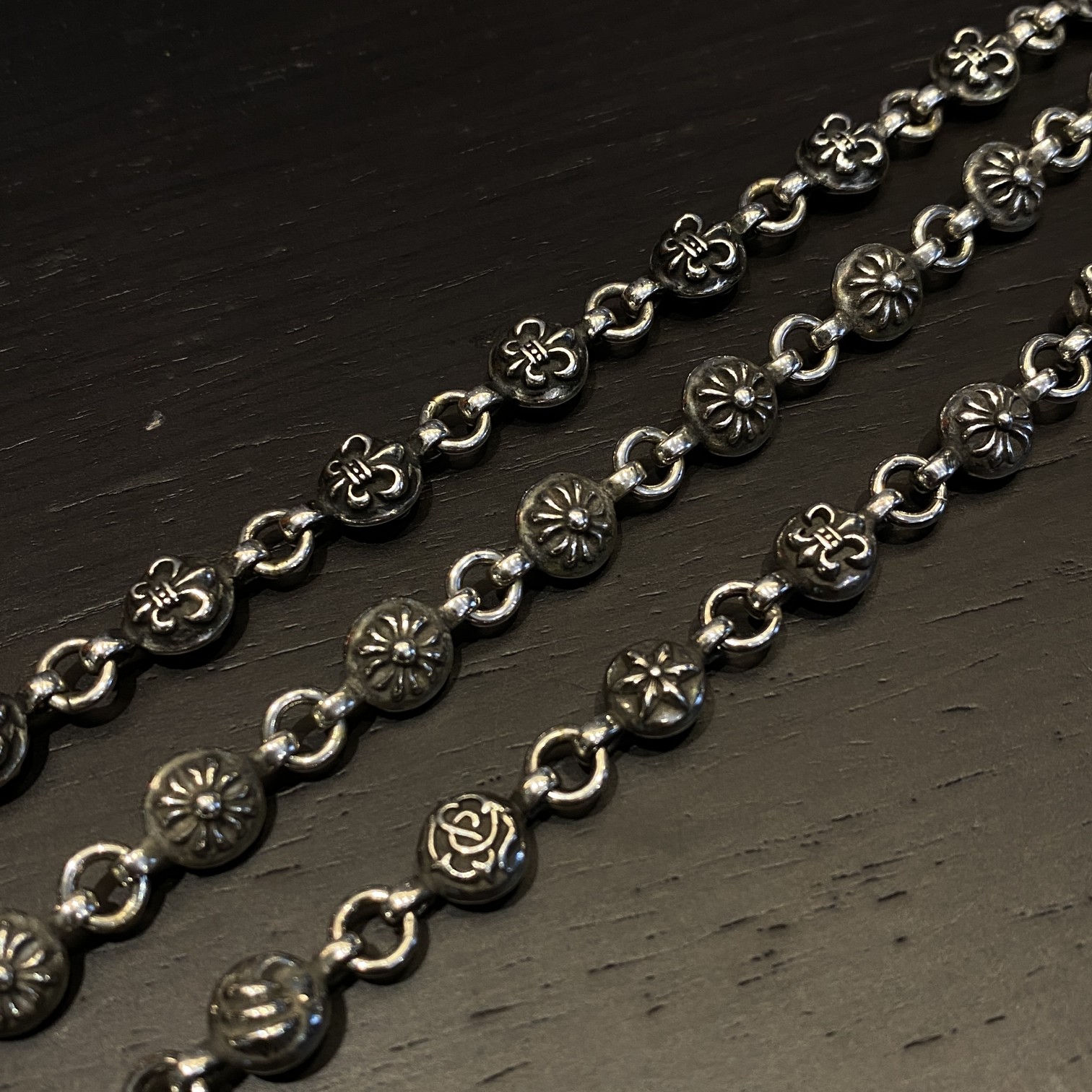 Chrome Hearts 新品上架𝐂𝐡𝐫𝐨𝐦𝐞 𝐡𝐞𝐚𝐫𝐭𝐬 克罗心六元素花珠手链