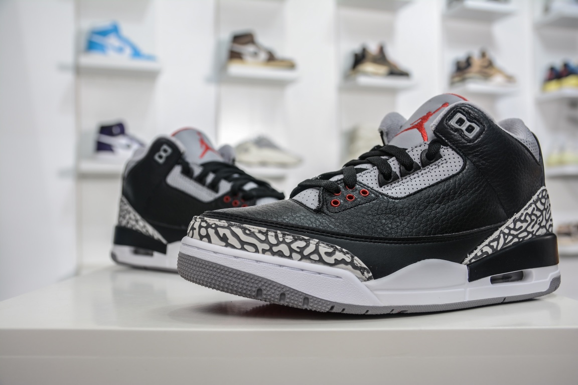 480 Air Jordan 3 Black Cement 黑水泥 54262-001