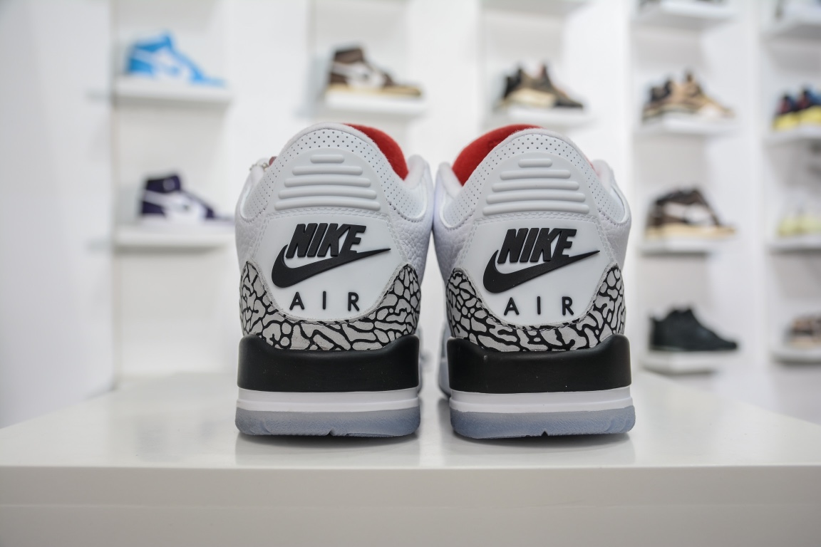 480  Air Jordan 3 Free Throw Line White Cement 2018复刻 923096-101