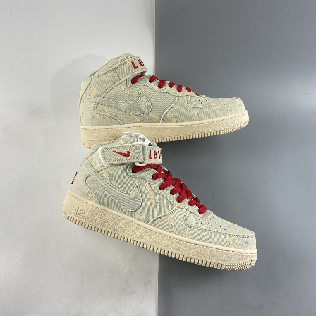 P240  NIKE Air Force 1’07 Mid 李维斯水洗中邦休闲板鞋 651122-215