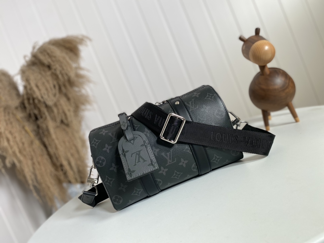 Louis Vuitton LV Keepall Handbags Travel Bags Only sell high-quality
 Black Monogram Canvas Down M45936