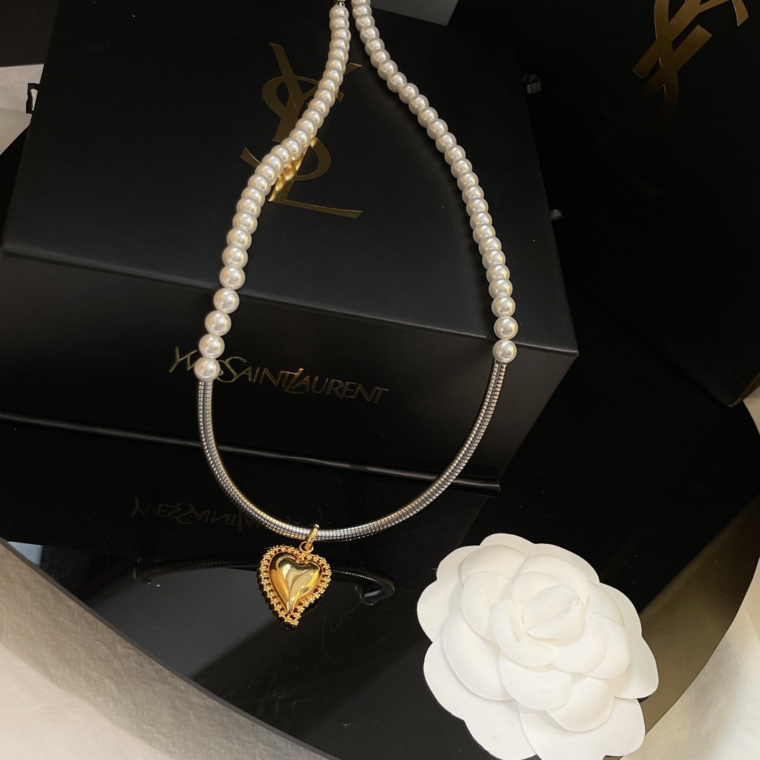 Yves Saint Laurent Jewelry Necklaces & Pendants Yellow 925 Silver Vintage